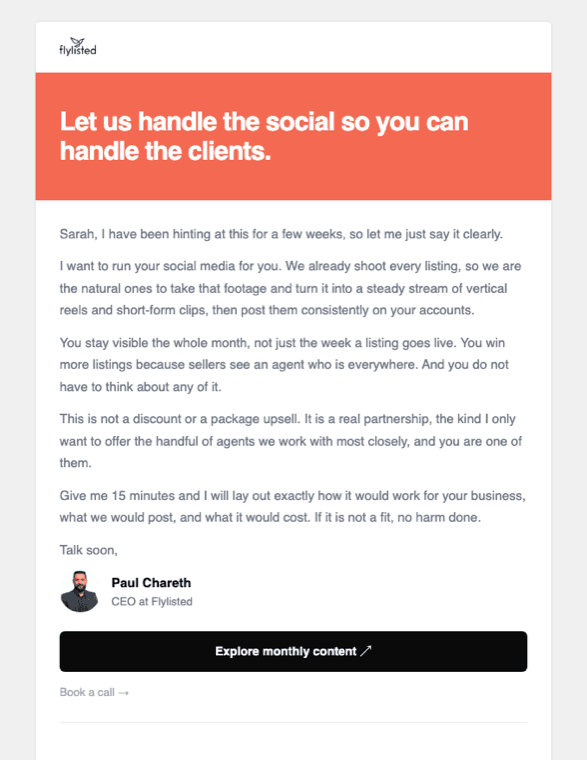 Sample nurture email from the Email Marketing Machine