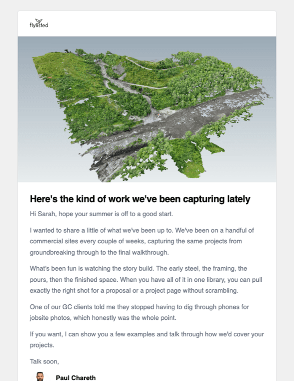 Sample nurture email from the Email Marketing Machine